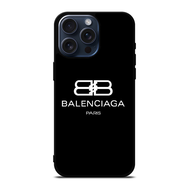 BALENCIAGA PARIS LOGO BLACK iPhone 15 Pro Max Case Cover