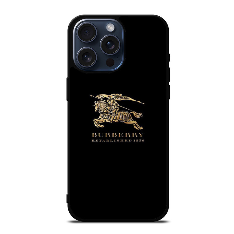 BURBERRY LOGO GOLD iPhone 15 Pro Max Case Cover