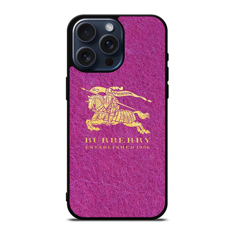 BURBERRY LOGO PINK iPhone 15 Pro Max Case Cover