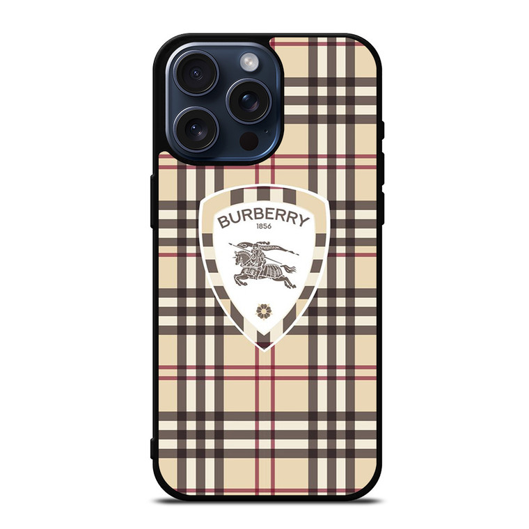 BURBERRY LONDON LOGO PATTERN 1856 ICON iPhone 15 Pro Max Case Cover