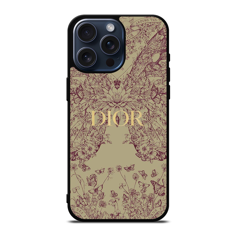 CHRISTIAN DIOR BUTTERFLY iPhone 15 Pro Max Case Cover