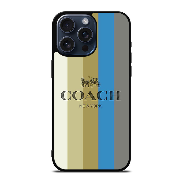 COACH NEW YORK STRIPE ICON iPhone 15 Pro Max Case Cover