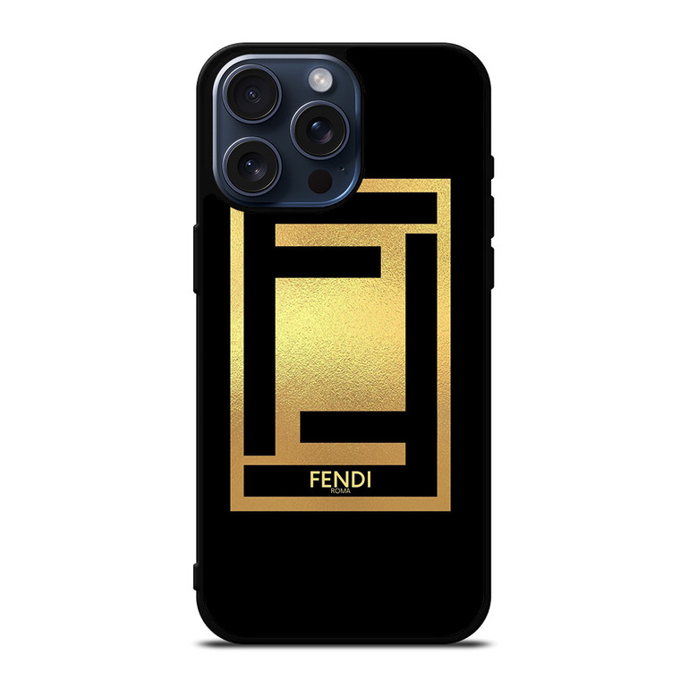FENDI ROMA LOGO GOLD iPhone 15 Pro Max Case Cover