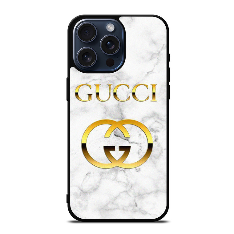 GUCCI GOLD MARBLE EMBLEM iPhone 15 Pro Max Case Cover
