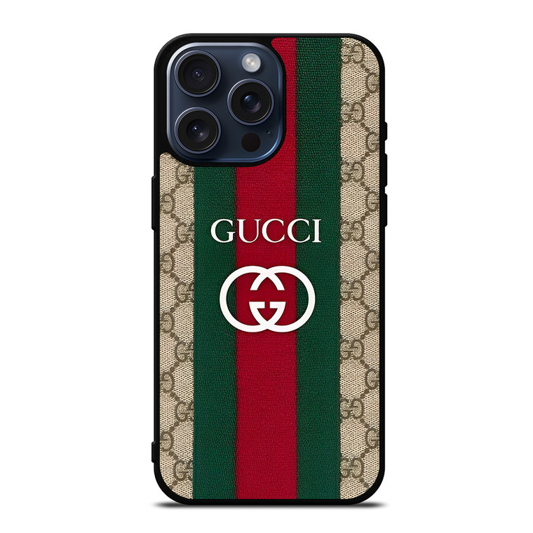GUCCI LOGO FABRIC iPhone 15 Pro Max Case Cover