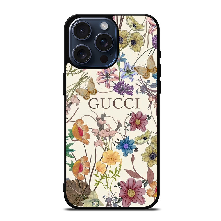 GUCCI LOGO FASHION FLOWERS iPhone 15 Pro Max Case Cover