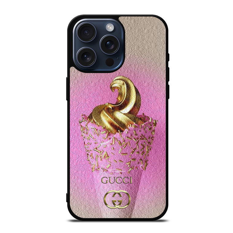GUCCI LOGO GOLDEN ICE CREAM ICON iPhone 15 Pro Max Case Cover