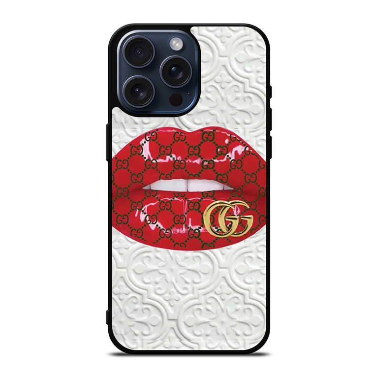 GUCCI LOGO LIPS ICON iPhone 15 Pro Max Case Cover