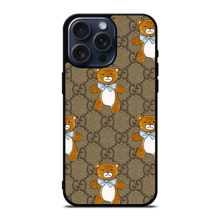 GUCCI TEDDY BEAR PATTERN iPhone 15 Pro Max Case Cover