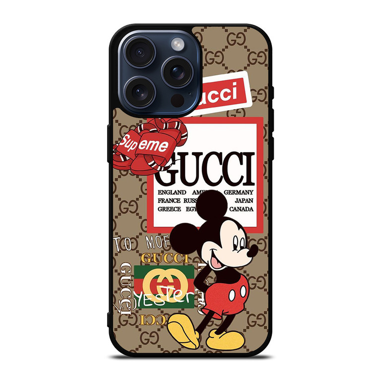 GUCCI X SUPREME X DISNEY MICKEY MOUSE ICON iPhone 15 Pro Max Case Cover