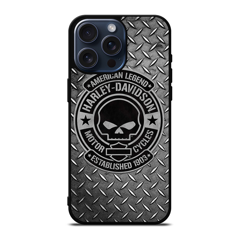 HARLEY DAVIDSON MOTORCYCLES COMPANY SKULL LOGO 1903 iPhone 15 Pro Max Case Cover