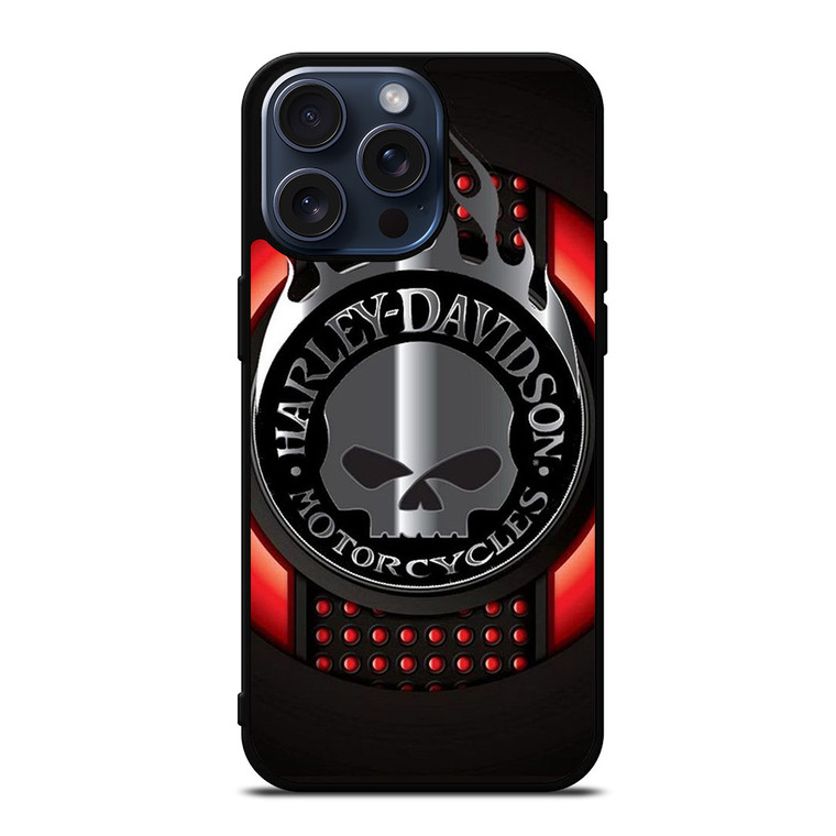 HARLEY DAVIDSON MOTORCYCLES COMPANY SKULL LOGO iPhone 15 Pro Max Case Cover
