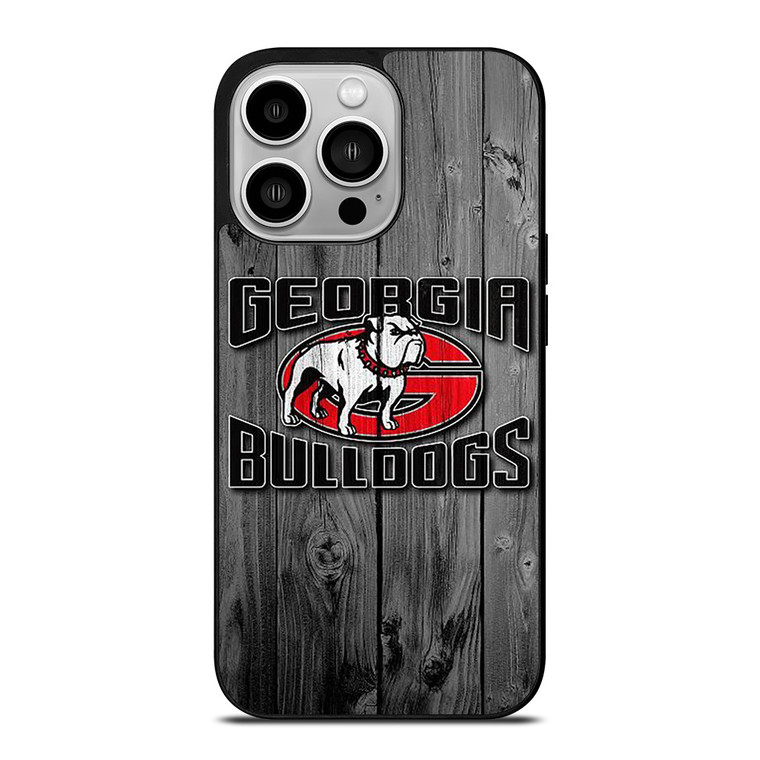 GEORGIA BULLDOGS WOOD LOGO  iPhone 14 Pro Case Cover