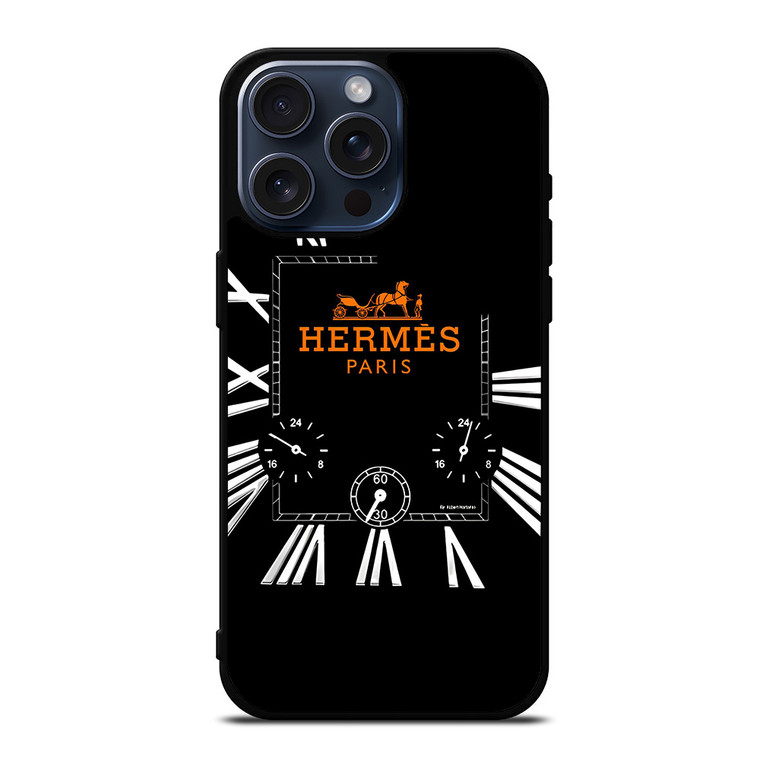 HERMES PARIS LOGO WATCH iPhone 15 Pro Max Case Cover