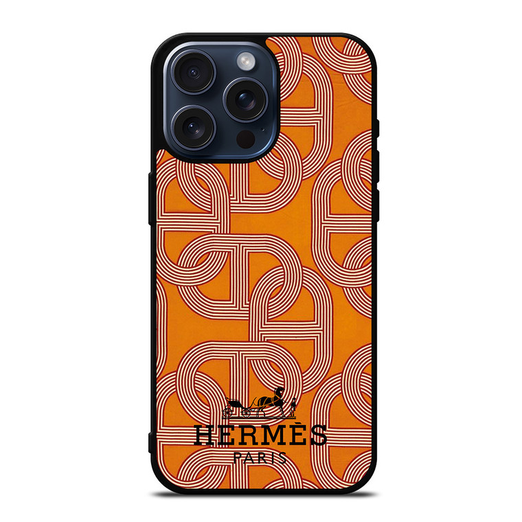 HERMES PARIS PATTERN iPhone 15 Pro Max Case Cover