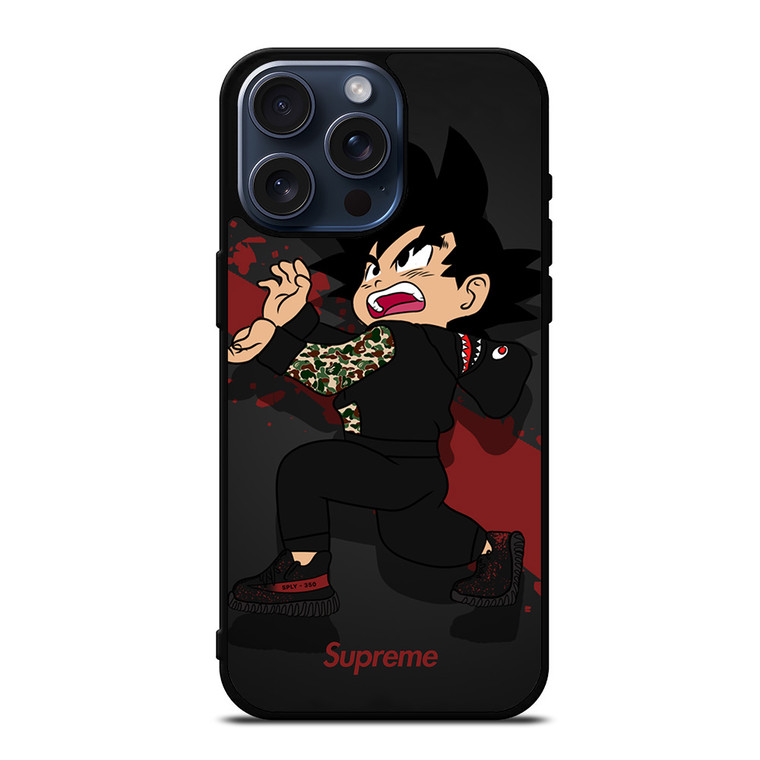 KIDS GOKU BAPE SUPREME iPhone 15 Pro Max Case Cover