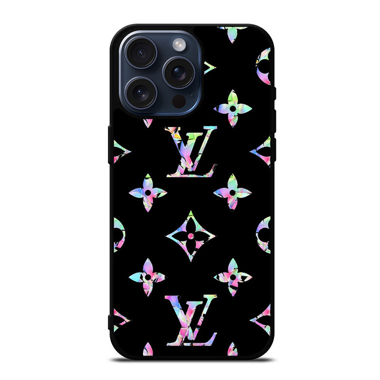 LOUIS VUITTON LOGO LV BLACK RAINBOW iPhone 15 Pro Max Case Cover
