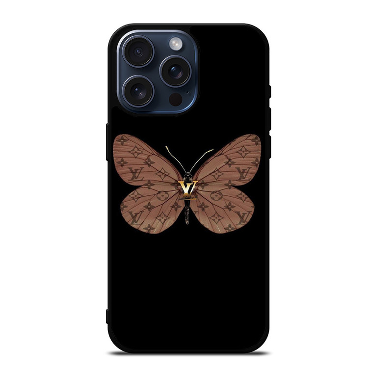 LOUIS VUITTON LV LOGO BUTTERFLY iPhone 15 Pro Max Case Cover