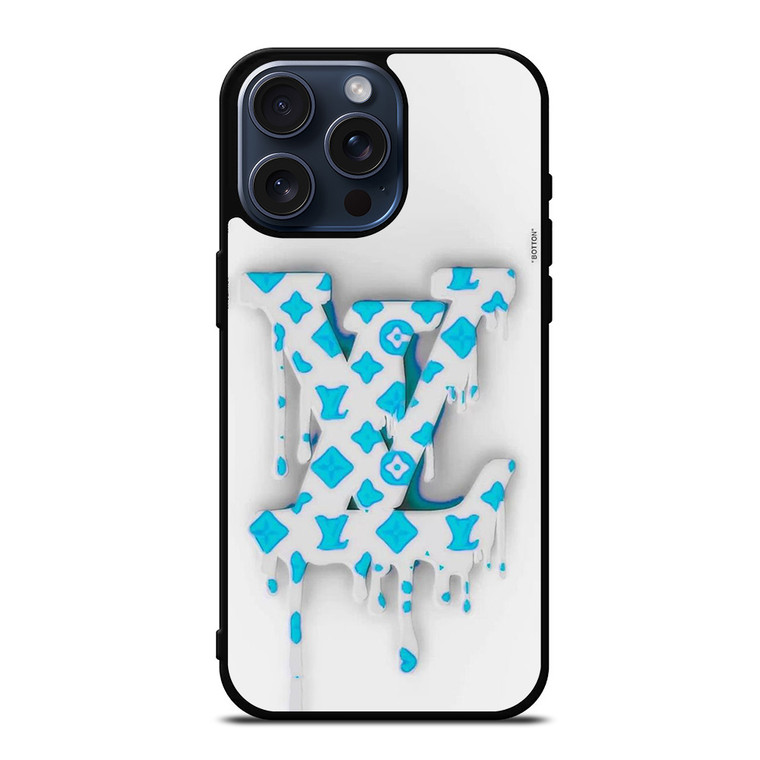 LOUIS VUITTON LV LOGO WHITE BLUE EMBLEM iPhone 15 Pro Max Case Cover