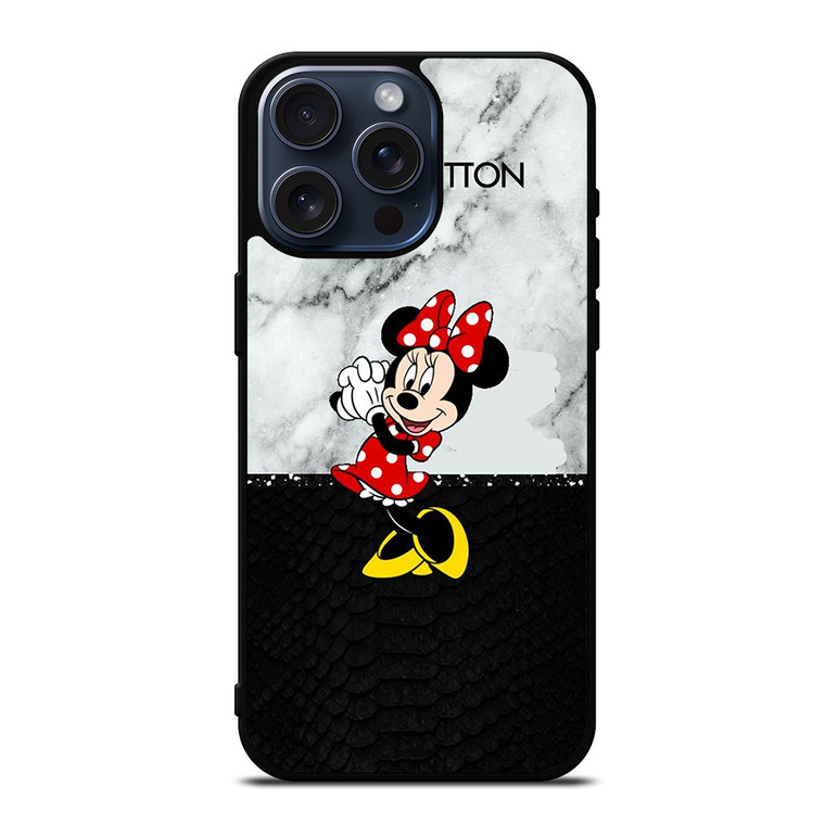 LOUIS VUITTON LV X MINNIE MOUSE DISNEY SNAKE MARBLE iPhone 15 Pro Max Case Cover