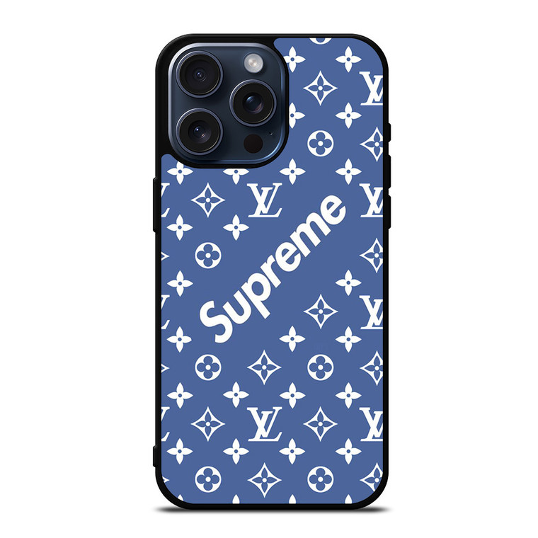 NEW SUPREME BLUE PATTERN iPhone 15 Pro Max Case Cover NEW SUPREME BLUE PATTERN iPhone 15 Pro Max Case Cover