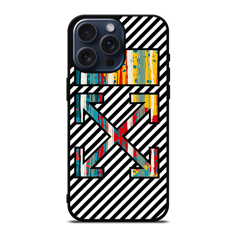 OFF WHITE LOGO COLORFUL ICON iPhone 15 Pro Max Case Cover