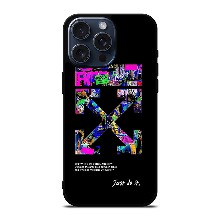 OFF WHITE LOGO JUST DO IT NIKE iPhone 15 Pro Max Case Cover