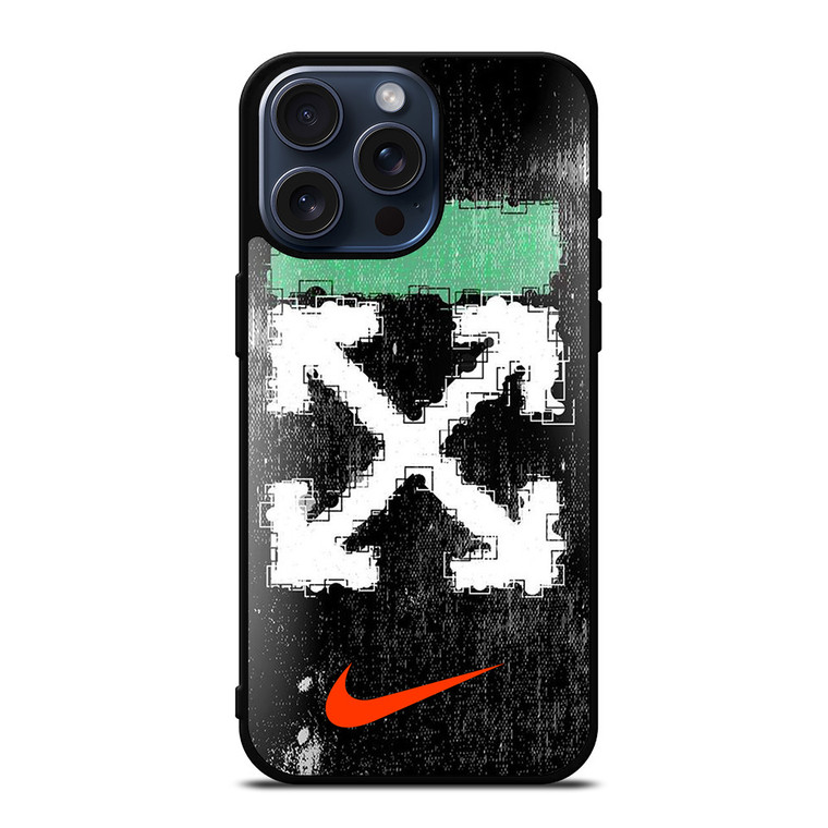 OFF WHITE NIKE LOGO iPhone 15 Pro Max Case Cover