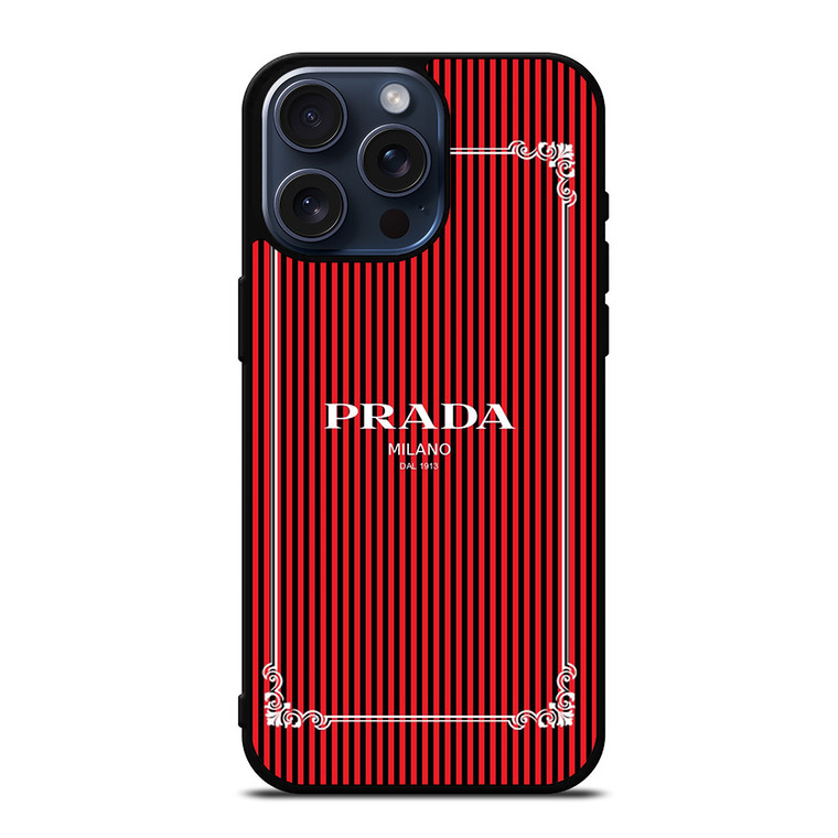 PRADA LOGO RED STRIPE iPhone 15 Pro Max Case Cover