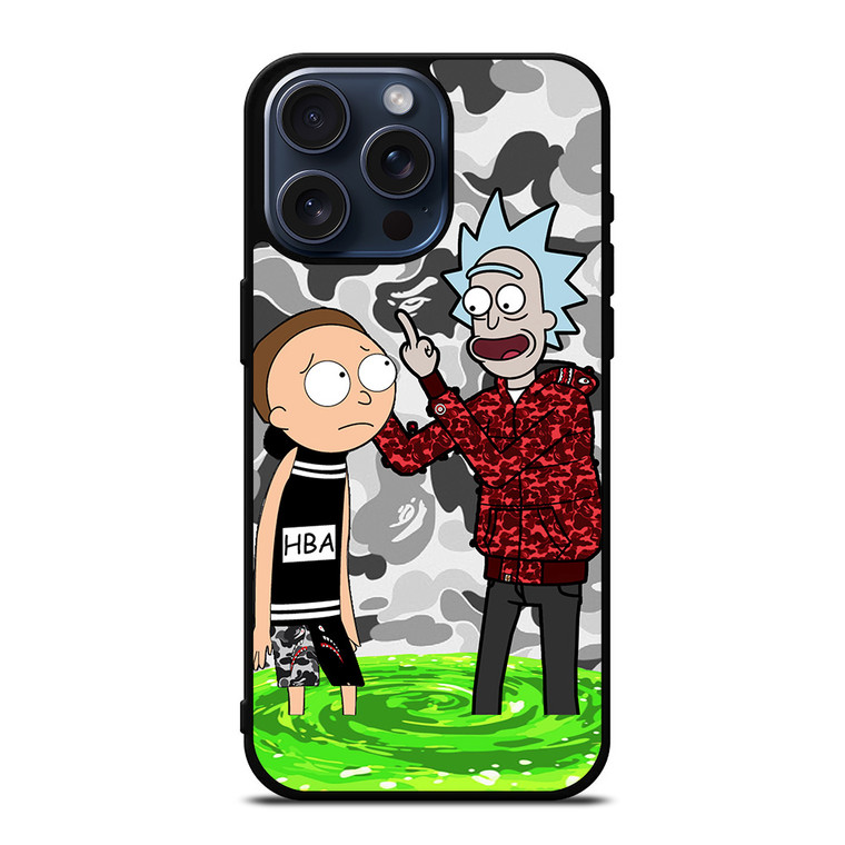 RICK AND MORTY RICK BAPE iPhone 15 Pro Max Case Cover RICK AND MORTY RICK BAPE iPhone 15 Pro Max Case Cover