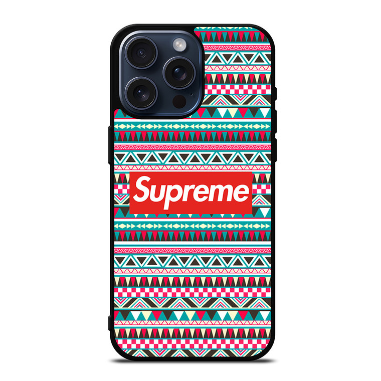 SUPREME AZTEC PATTERN iPhone 15 Pro Max Case Cover