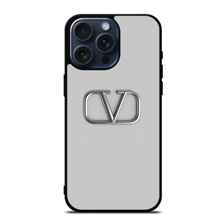 VALENTINO SILVER EMBLEM iPhone 15 Pro Max Case Cover