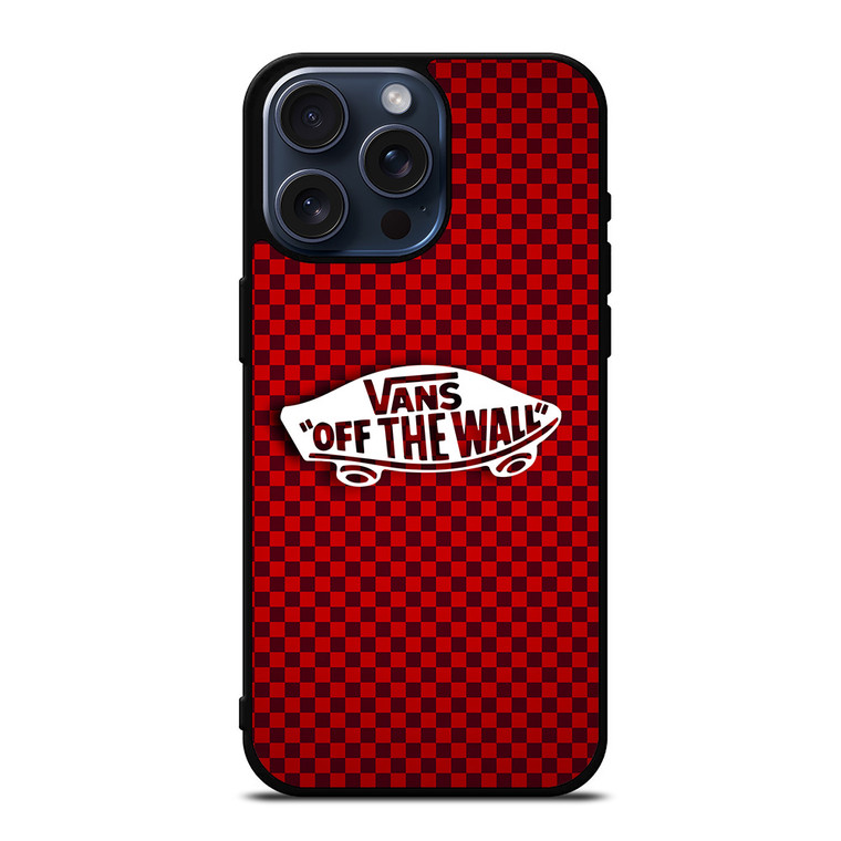 VANS OFF THE WALL SKATER RED CARBON iPhone 15 Pro Max Case Cover VANS OFF THE WALL SKATER RED CARBON iPhone 15 Pro Max Case Cover