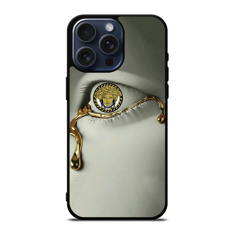 VERSACE LOGO GOLDEN TEAR iPhone 15 Pro Max Case Cover