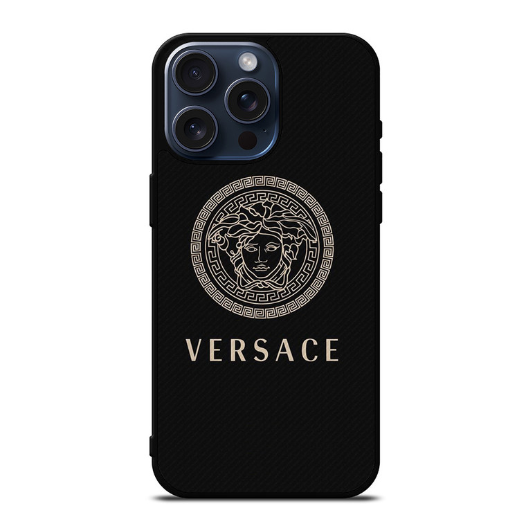 VERSACE LOGO ICON CARBON iPhone 15 Pro Max Case Cover