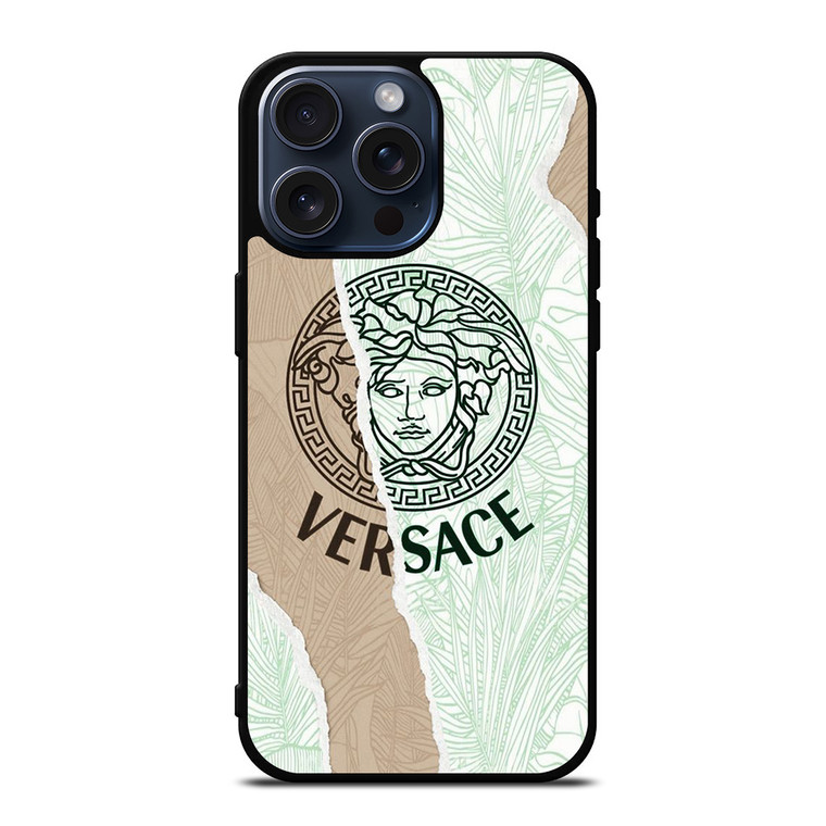 VERSACE LOGO PALM LEAVES iPhone 15 Pro Max Case Cover