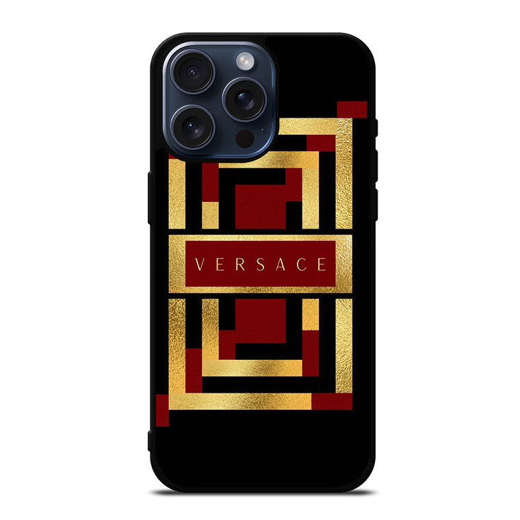VERSACE LOGO RED GOLD ICON iPhone 15 Pro Max Case Cover
