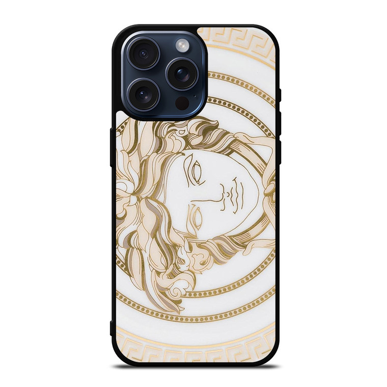 VERSACE MEDUSA GOLDEN EMBLEM iPhone 15 Pro Max Case Cover