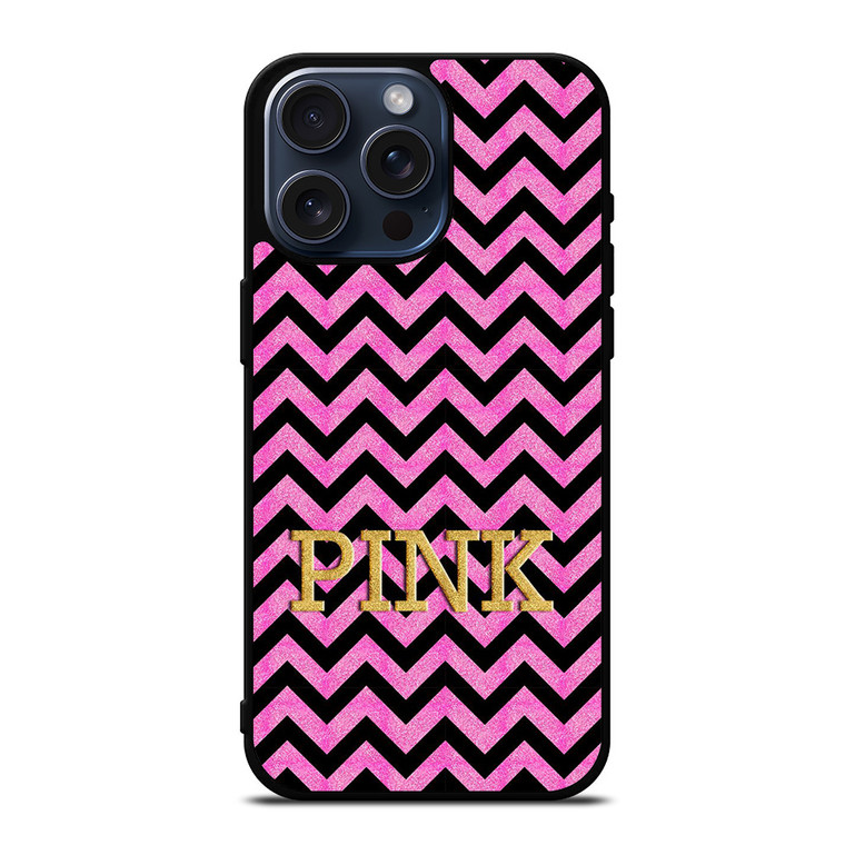 VICTORIA'S SECRET PINK CHEVRON iPhone 15 Pro Max Case Cover VICTORIA'S SECRET PINK CHEVRON iPhone 15 Pro Max Case Cover