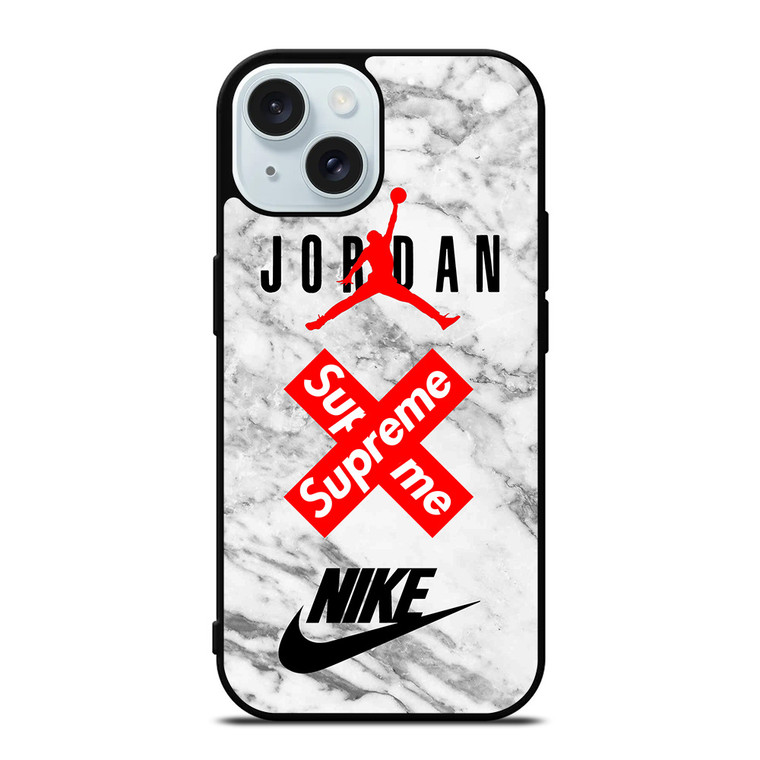 AIR JORDAN MARBLE SUPREME NIKE iPhone 15 Case Cover