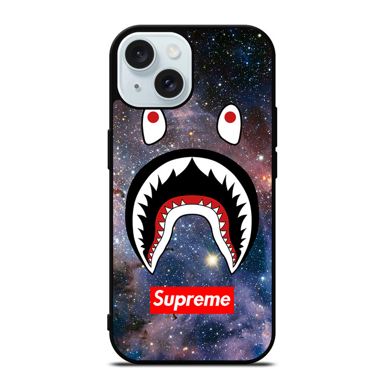 BAPE CAMO SHARK SUPREME NEBULA iPhone 15 Case Cover BAPE CAMO SHARK SUPREME NEBULA iPhone 15 Case Cover