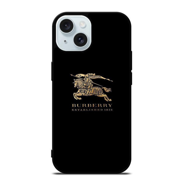 BURBERRY LOGO GOLD iPhone 15 Case Cover