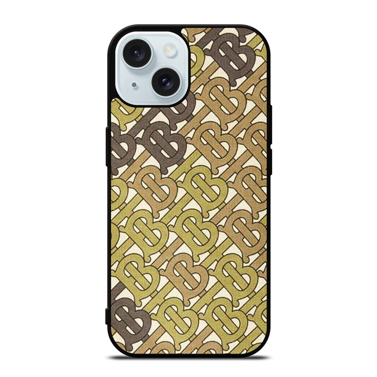 BURBERRY LOGO PATTERN EMBLEM iPhone 15 Case Cover
