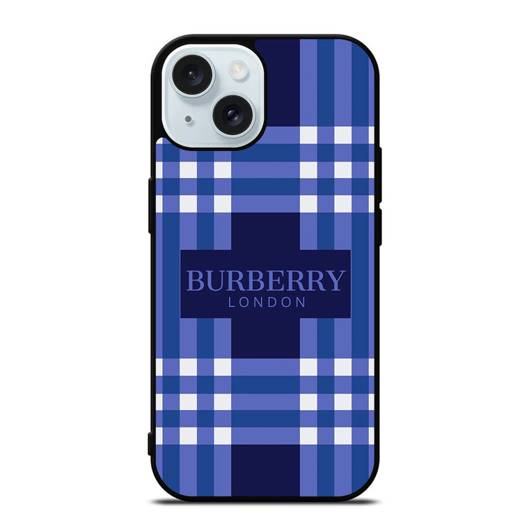 BURBERRY LONDON LOGO BLUE iPhone 15 Case Cover