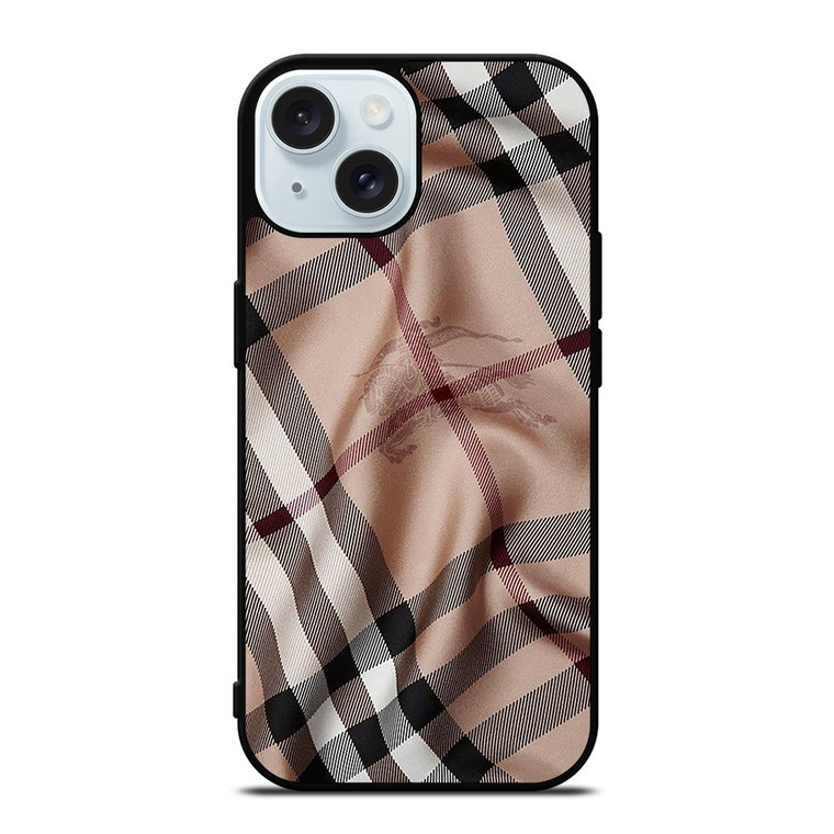 BURBERRY PATTERN FABRIC SCARF iPhone 15 Case Cover