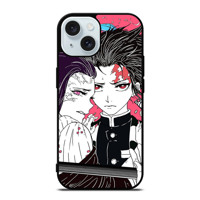 DEMON SLAYER TANJIRO & NEZUKO iPhone 15 Case Cover DEMON SLAYER TANJIRO & NEZUKO iPhone 15 Case Cover