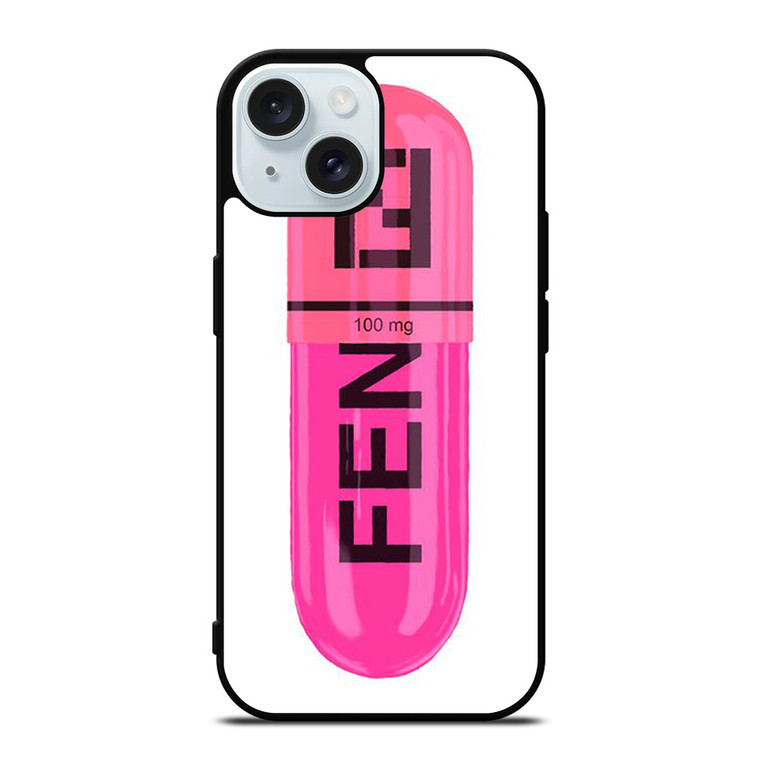 FENDI LOGO 100 MG PINK DRUG ICON iPhone 15 Case Cover