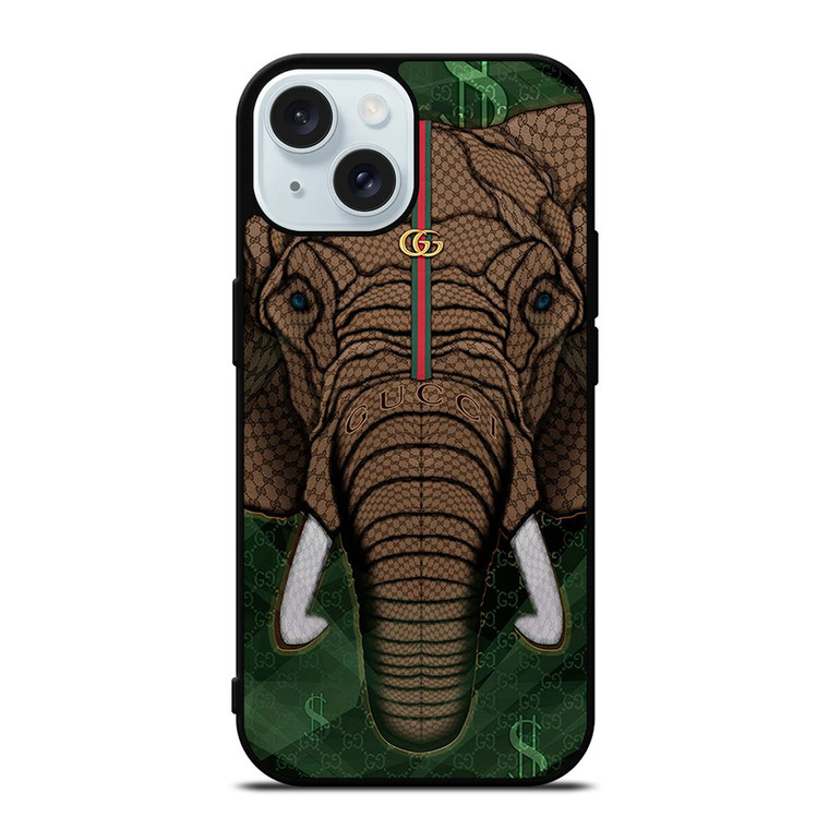 GUCCI LOGO ELEPHANT ICON iPhone 15 Case Cover