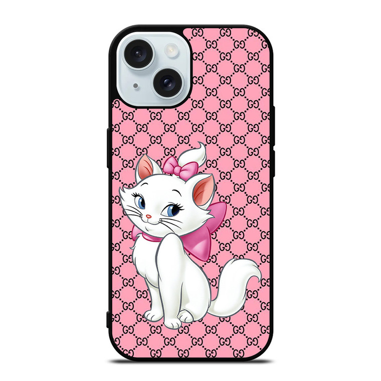 GUCCI LOGO PATTERN ARISTOCAT MARIE DISNEY iPhone 15 Case Cover