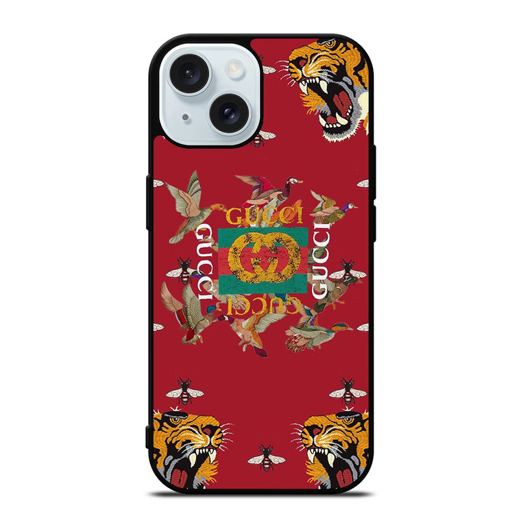 GUCCI LOGO TIGER BEE ICON iPhone 15 Case Cover